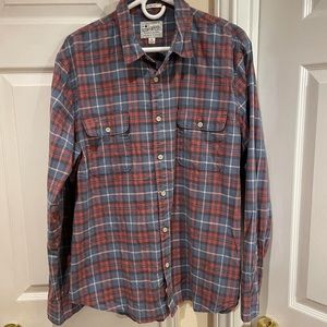 Lucky Brand Saturday Stretch mens plaid long sleeve classic fit shirt. Size XL.